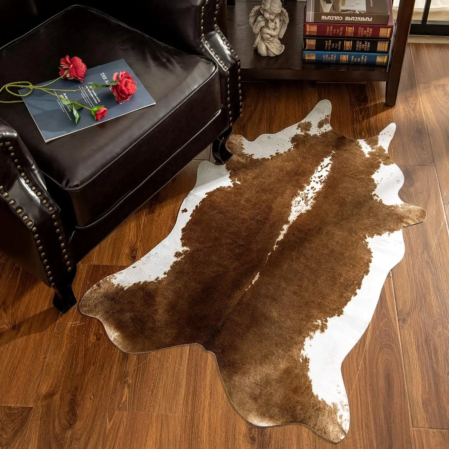 Faux Fur Animal Cow Hide Carpet, Sturdy and Large Size Cow Print Rugs, Suitable for Bedroom Living Room Western Decor, & More