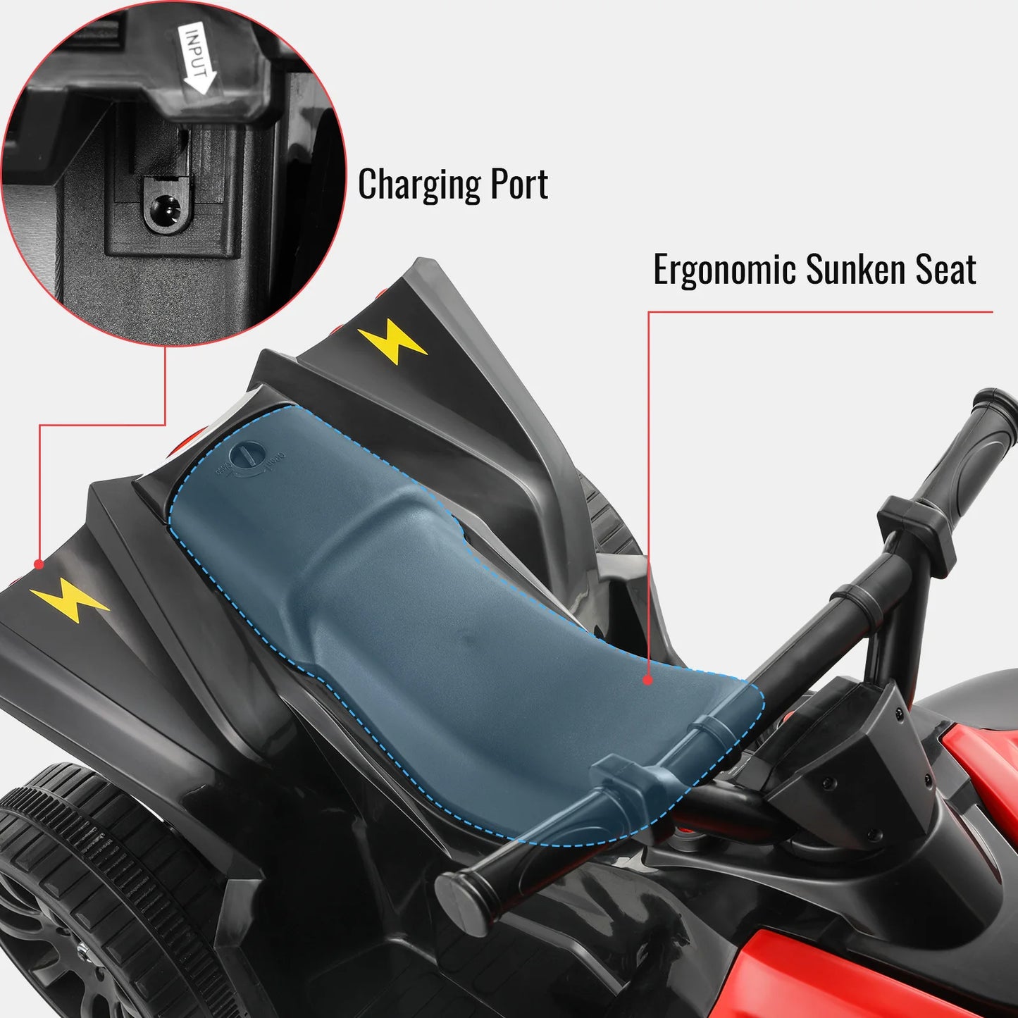 Electric Car, ATV Ride-On Toy, for Kids 1-6 Years Old
