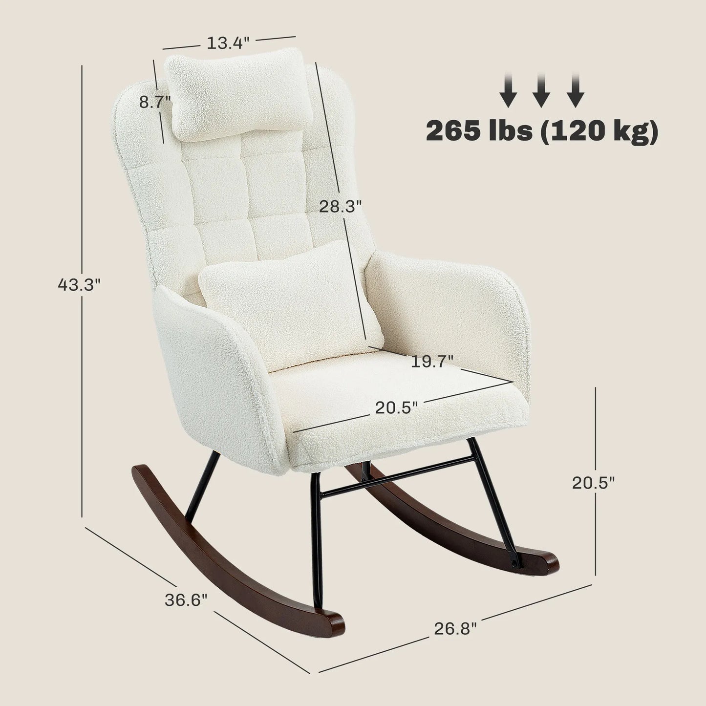 Homcom Boucle Rocking Chair