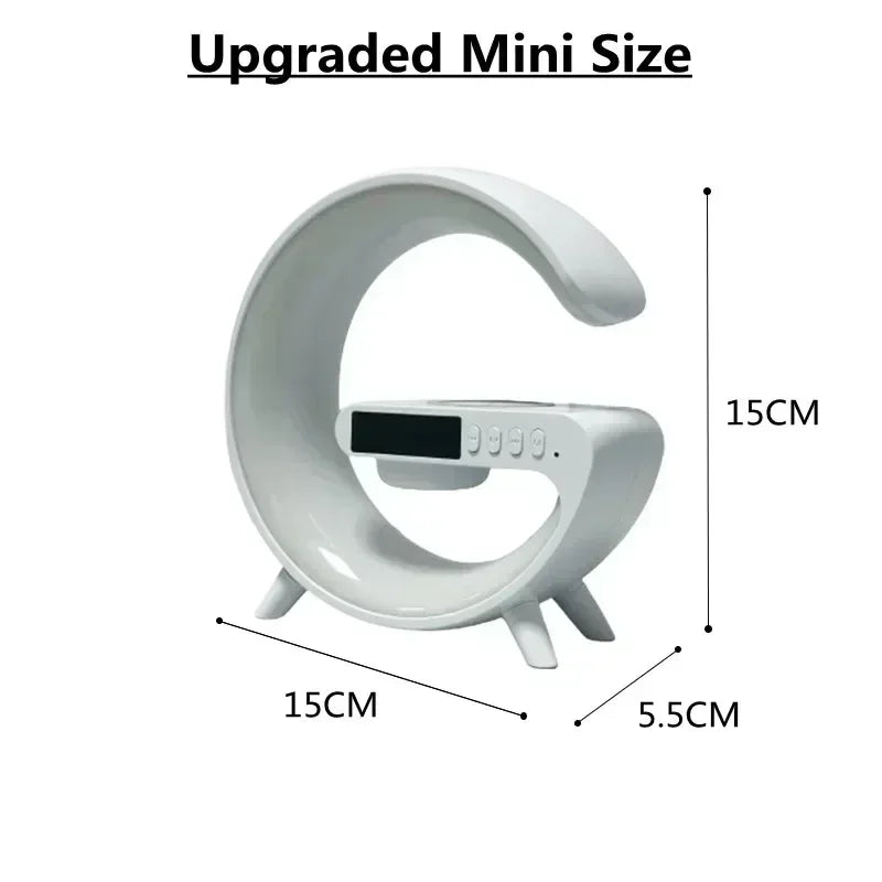 Christmas Gift 5.9" Fast Wireless Charger Desktop Stand Bluetooth Speaker TF Clock