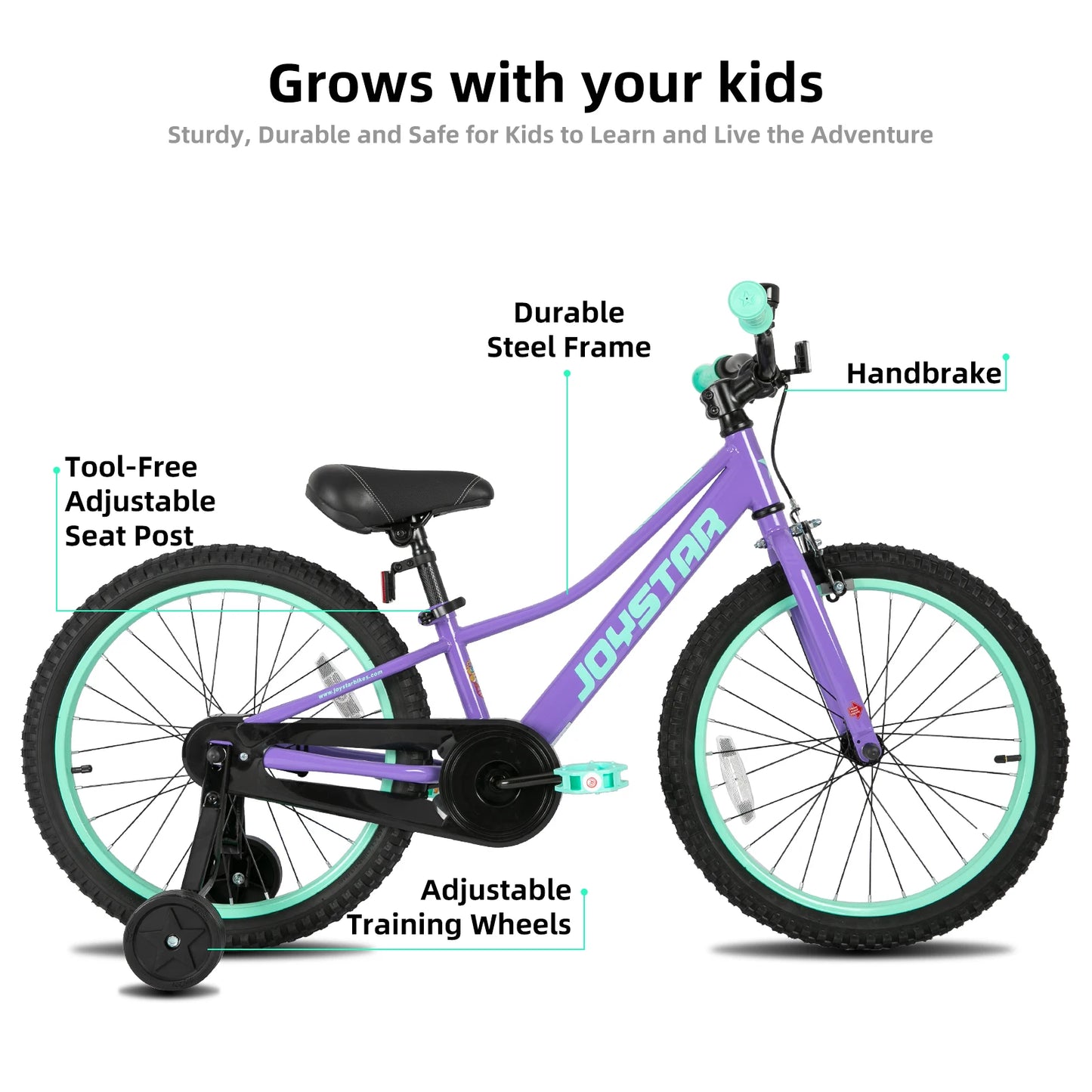 Bike For Girls & Boys Ages 6-10
andbrake,Purple