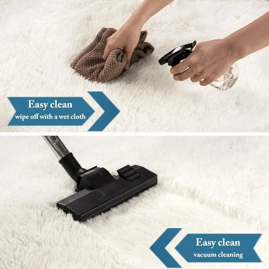 Soft, Fluffy, Shaggy, Cream White Carpet Runner