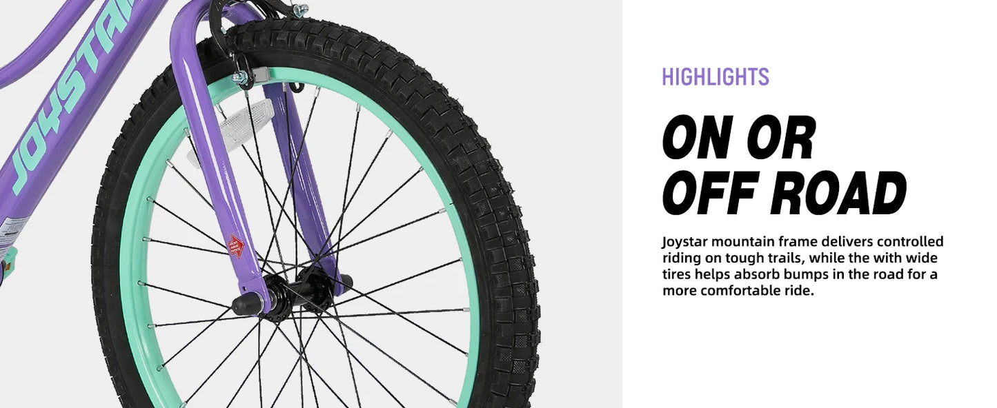 Bike For Girls & Boys Ages 6-10
andbrake,Purple