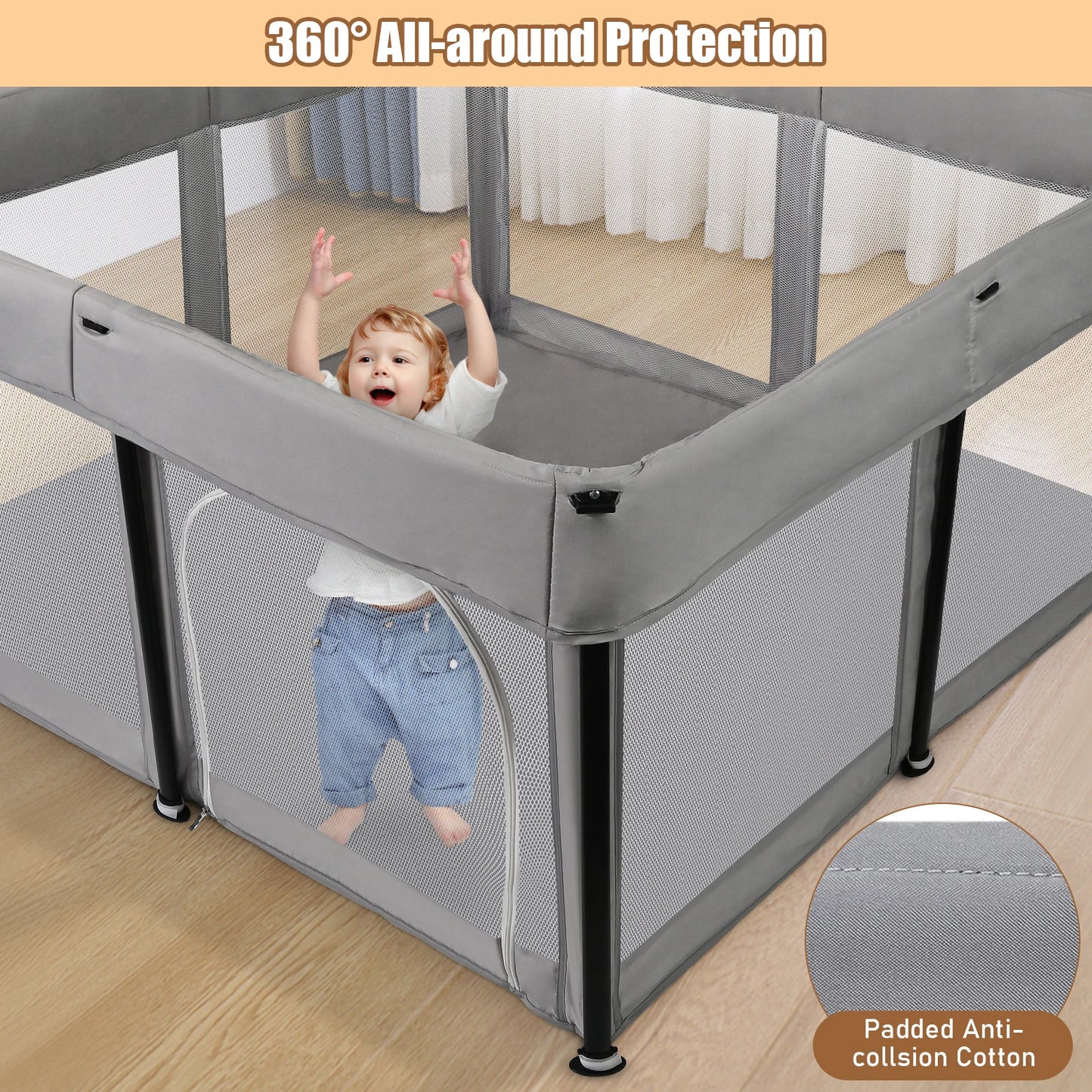 Foldable Baby Playpen 50x50 Inch