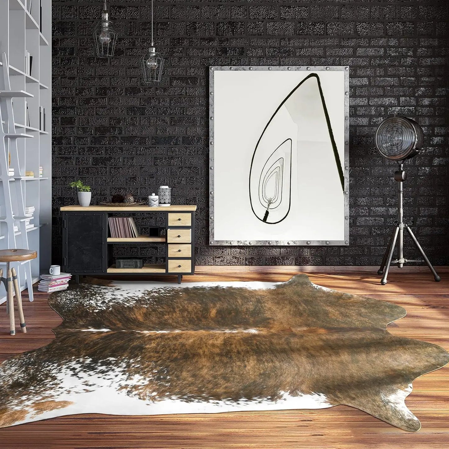 Faux Fur Animal Cow Hide Carpet, Sturdy and Large Size Cow Print Rugs, Suitable for Bedroom Living Room Western Decor, & More