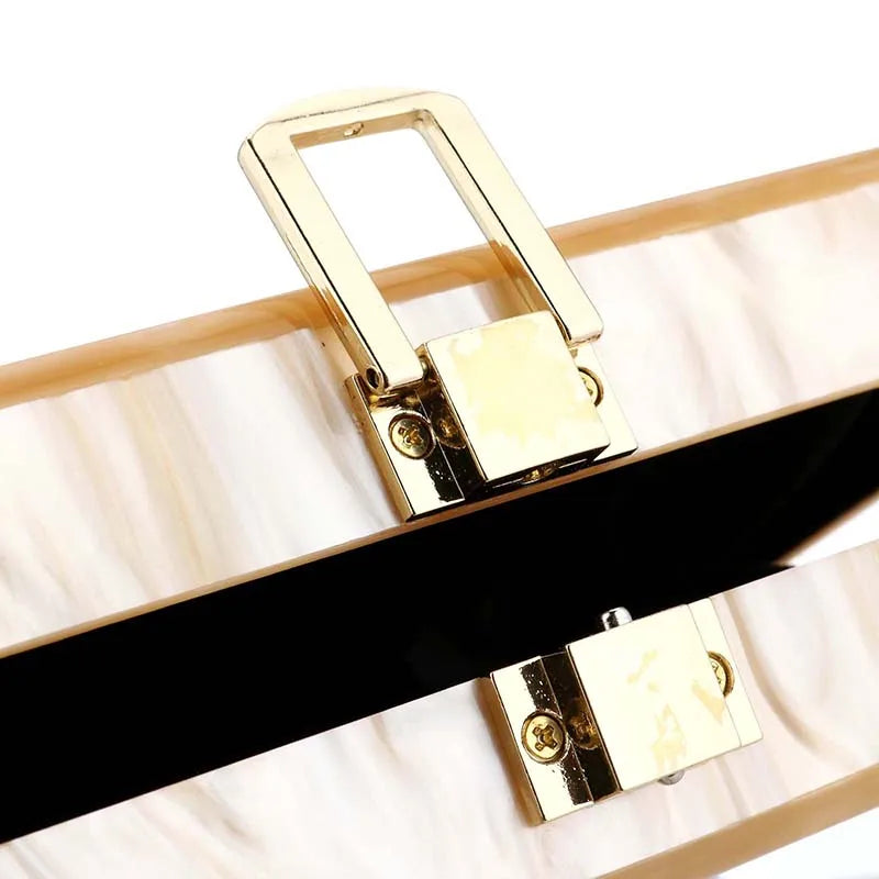 New Trendy Green Beige Striped Handbag