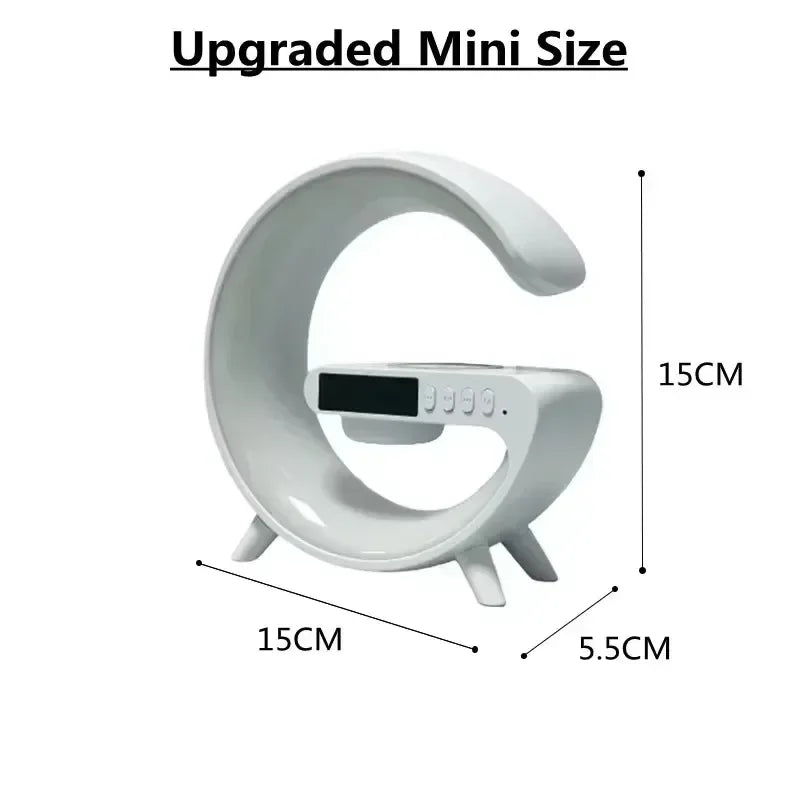 Christmas Gift 5.9" Fast Wireless Charger Desktop Stand Bluetooth Speaker TF Clock