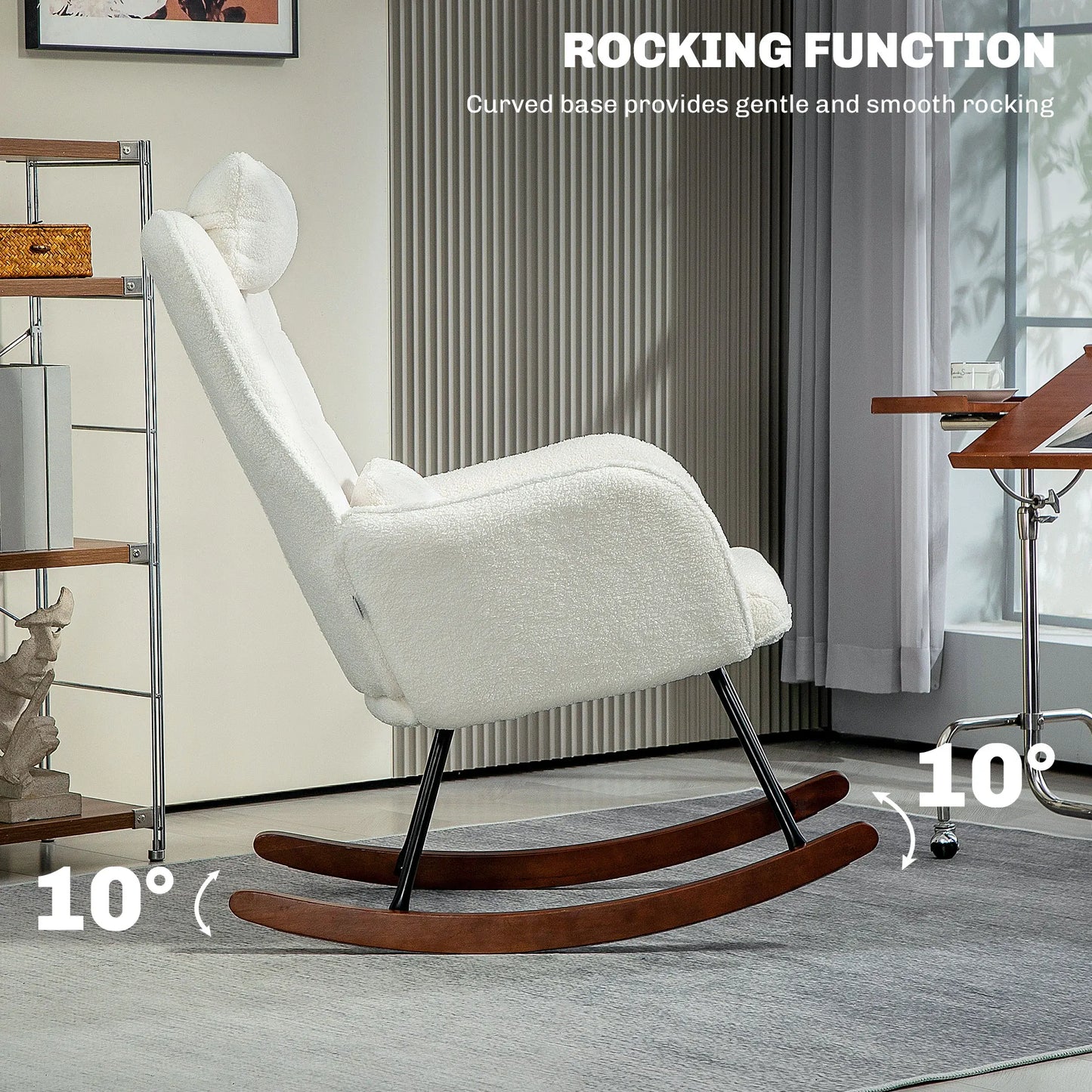 Homcom Boucle Rocking Chair