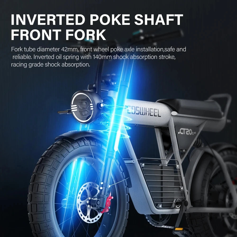 Coswheel Electric Bike For Adult
CT20S 2000W/1500W Mountain bike Electric Motorcycle 60V 27.5Ah