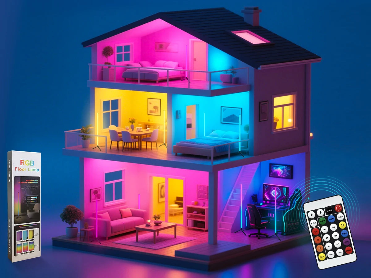 RGB floor lamp, music synchronization and random color