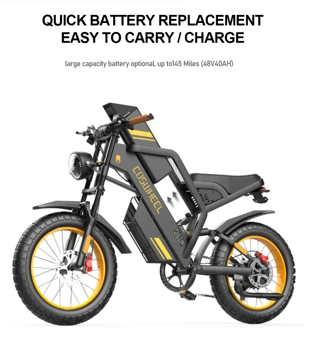 Mountain Bikes Off Road Fat Tires Motorcycle Ebike