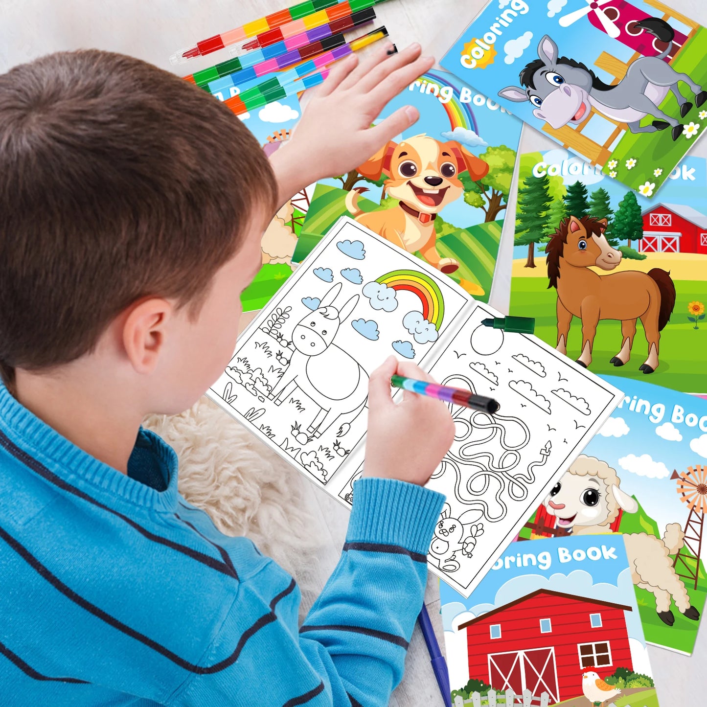 24Pcs Farm Animal Coloring Books for Kids Crayons Included
Crayons Included