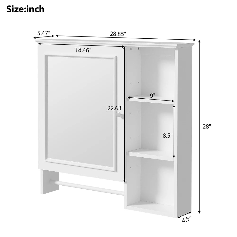 Modern Elegant Bathroom 30 Inch Vanity With Sink, Storage Cabinets, Drawers, and Adjustable Shelves