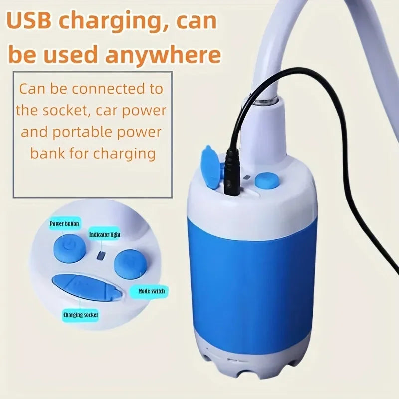 Portable USB Rechargeable shower head,