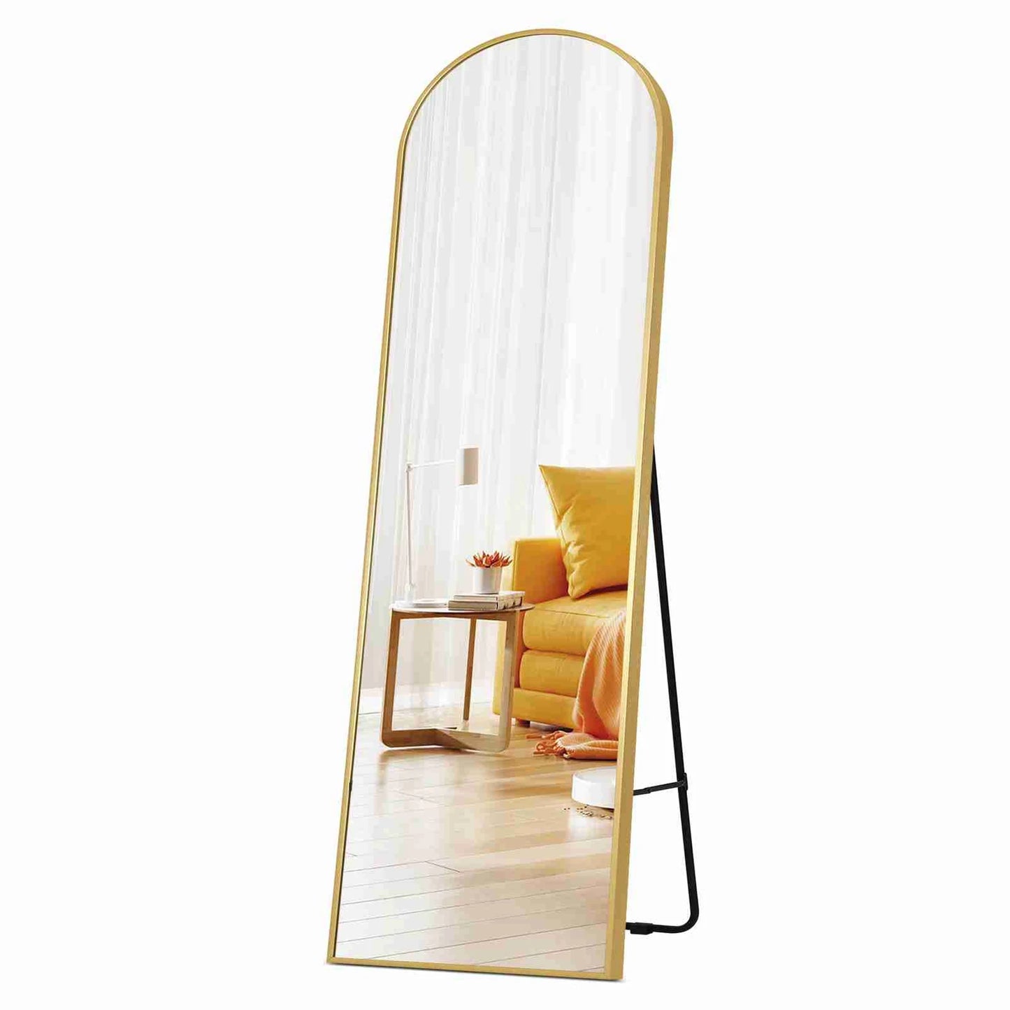 Arched Full Length Mirror 59x16in Aluminum Frame Full Body Mirror