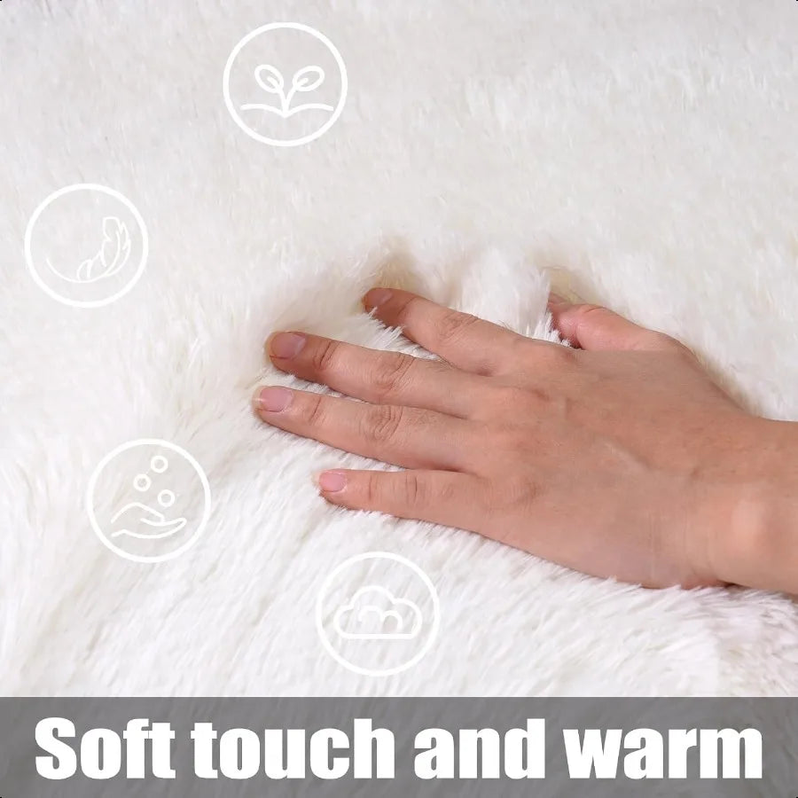 Soft, Fluffy, Shaggy, Cream White Carpet Runner