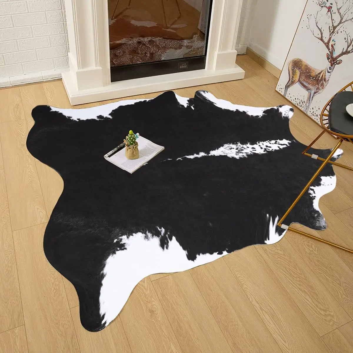 Faux Fur Animal Cow Hide Carpet, Sturdy and Large Size Cow Print Rugs, Suitable for Bedroom Living Room Western Decor, & More