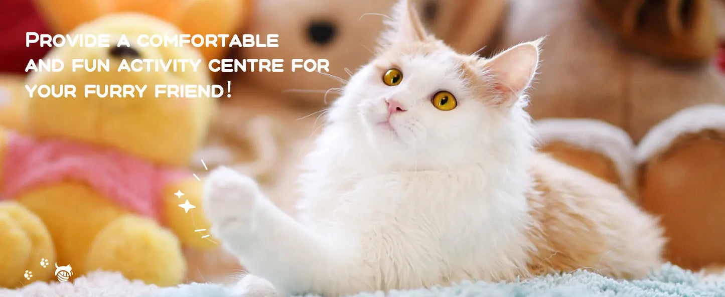 Multi-Level Cat Condo with Sisal Scratching Posts and Board