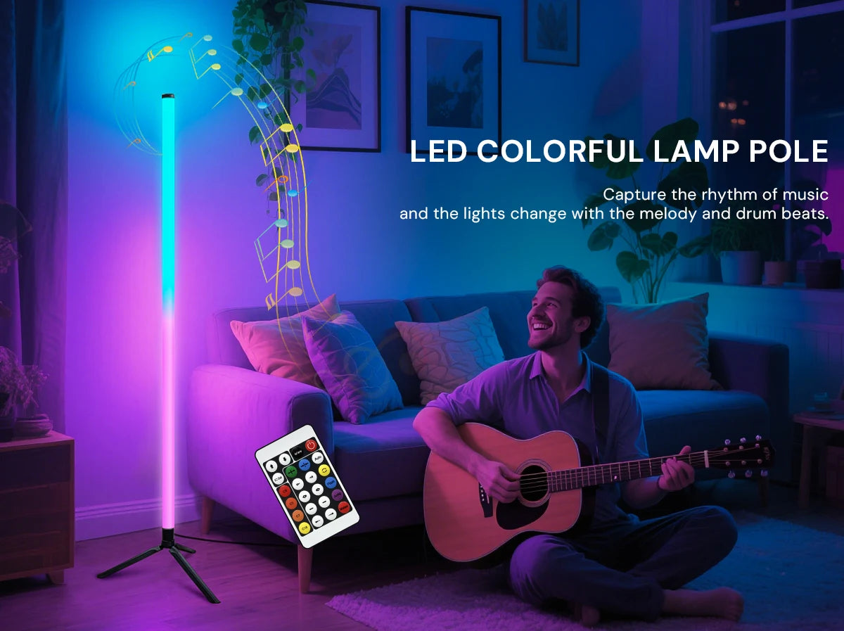 RGB floor lamp, music synchronization and random color