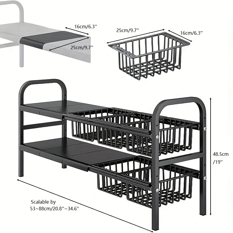 1pc 2-Tier Under Sink Organizers