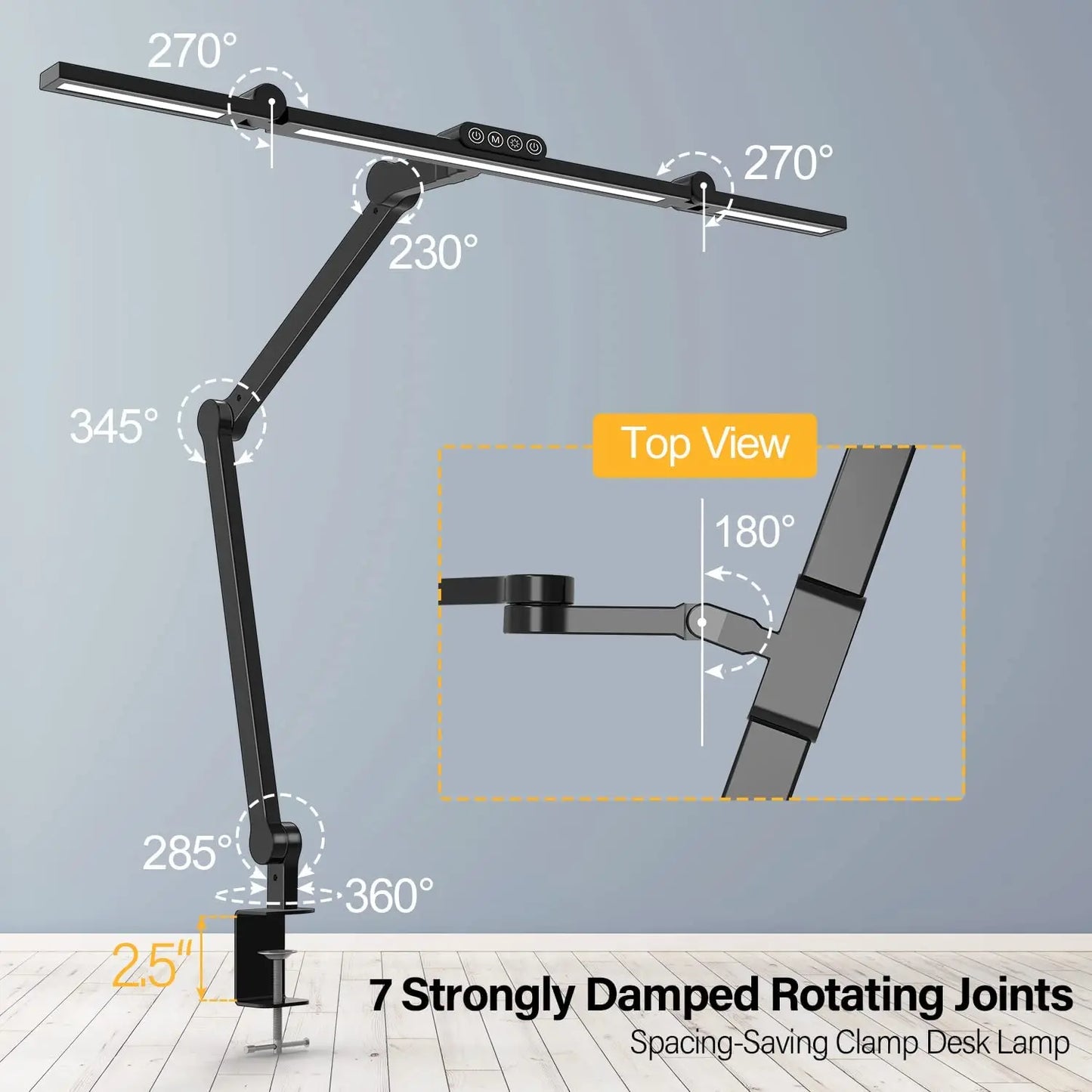 Architect Desk Lamp for Home Office with Atmosphere Lighting, 24W Ultra Bright Auto Dimming Desk Light