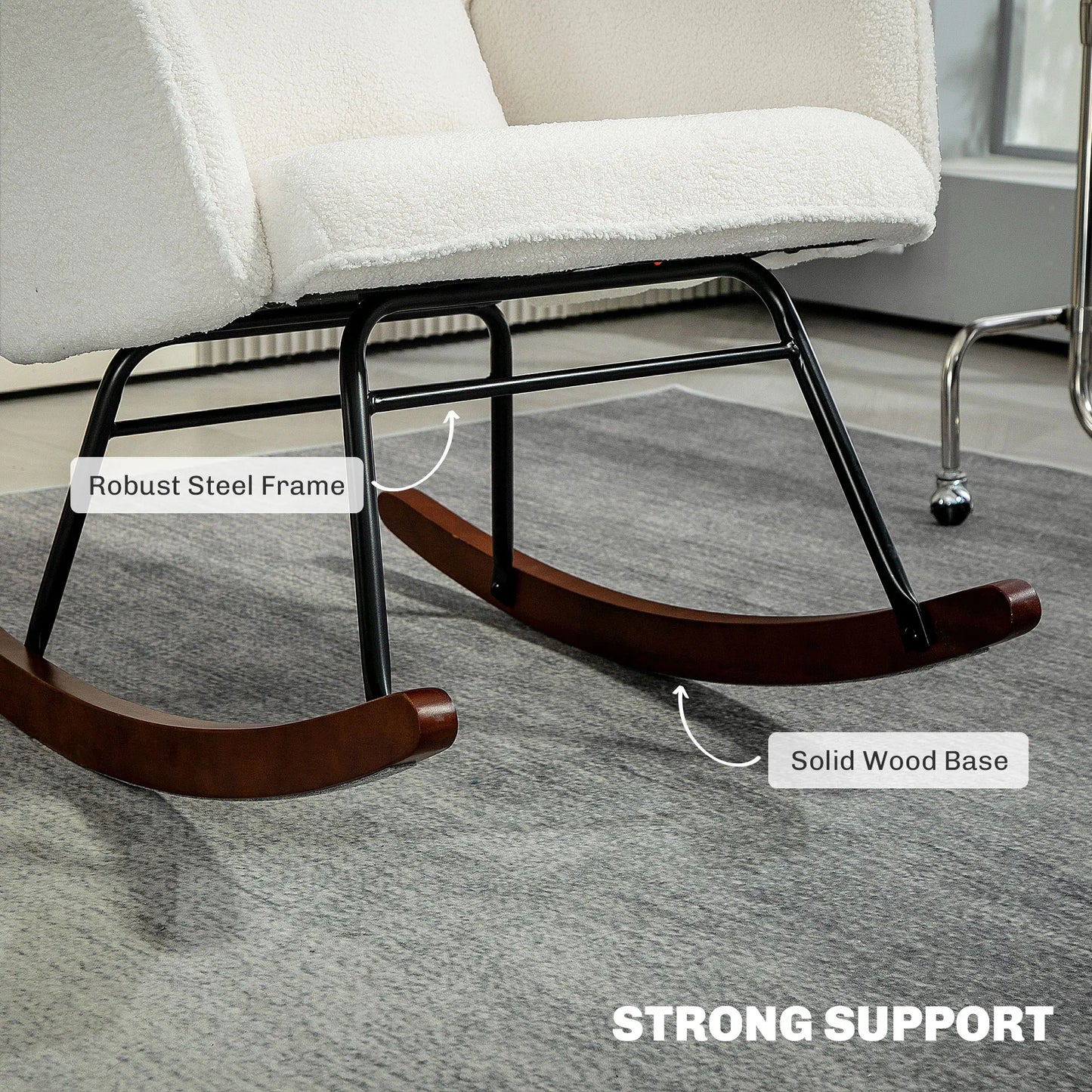 Homcom Boucle Rocking Chair