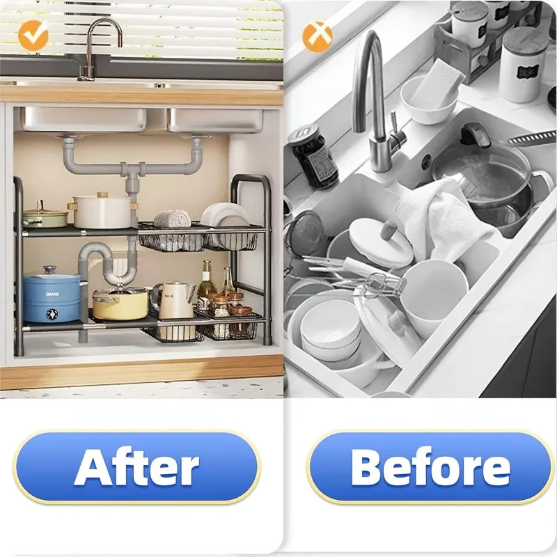1pc 2-Tier Under Sink Organizers
