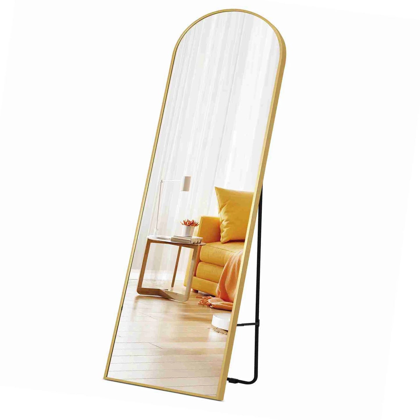 Arched Full Length Mirror 59x16in Aluminum Frame Full Body Mirror