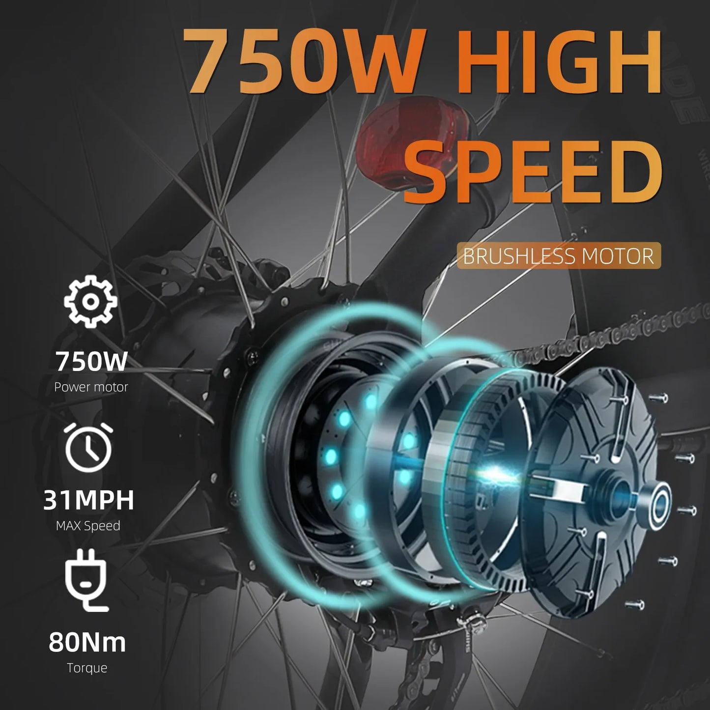 Electric Mountain Bike ,37 Mile All-Terrain Fat Tire bicycle, Dual Suspension 7-Speed jCD UL
Class 3