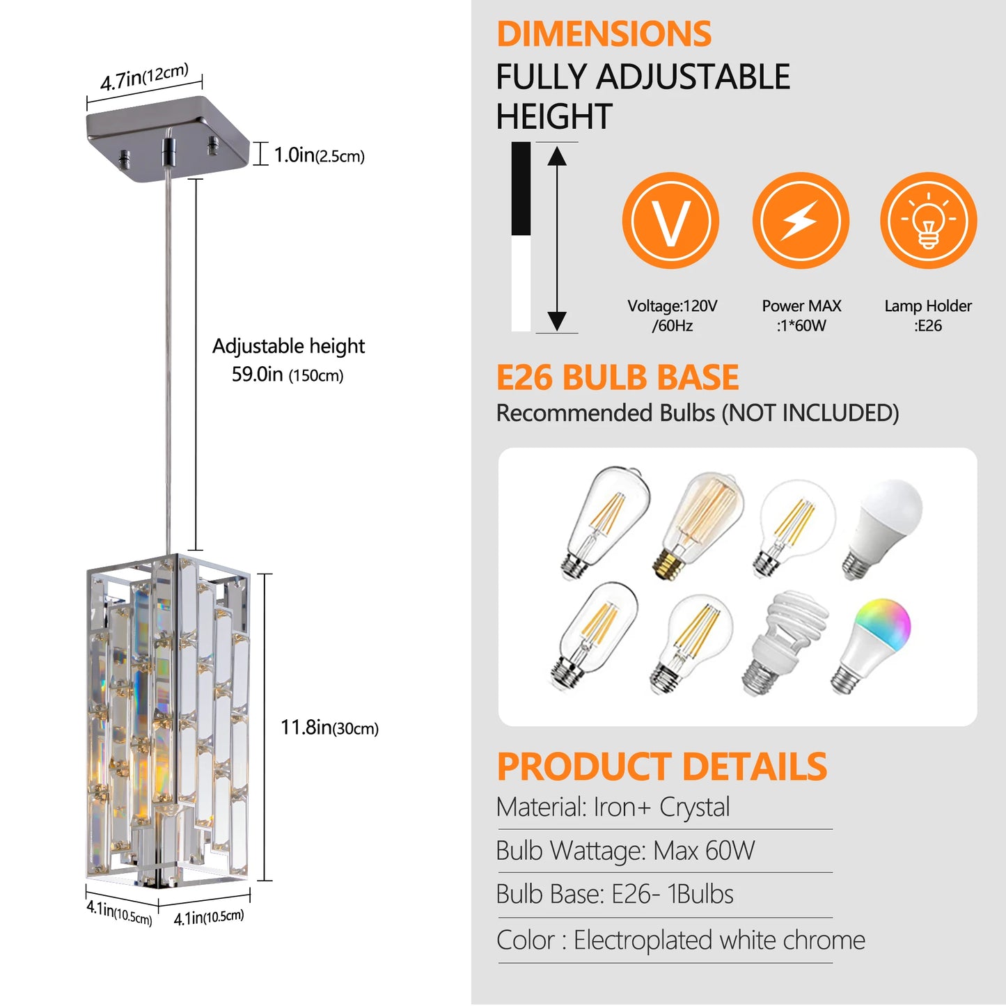 Modern Crystal Pendant Light