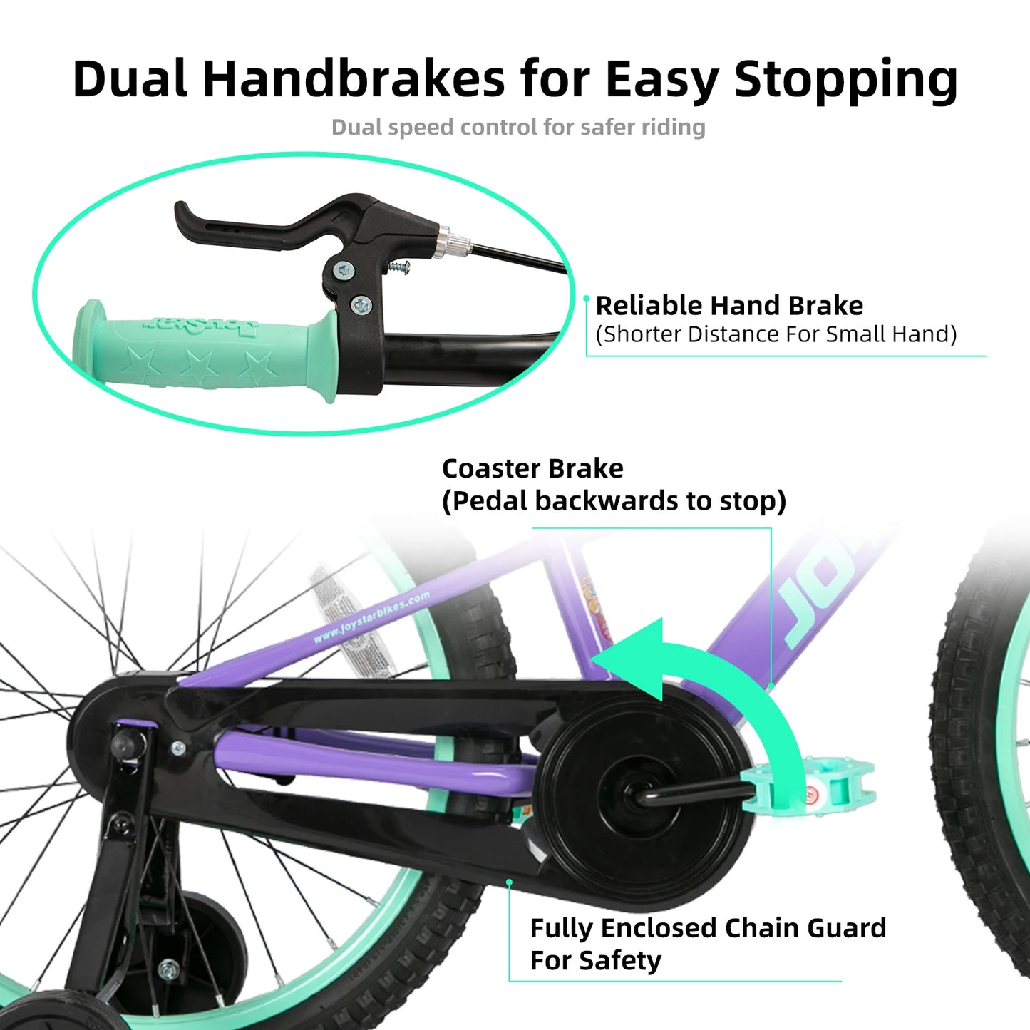 Bike For Girls & Boys Ages 6-10
andbrake,Purple