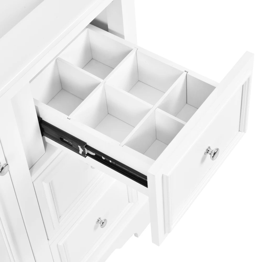 Modern Elegant Bathroom 30 Inch Vanity With Sink, Storage Cabinets, Drawers, and Adjustable Shelves
