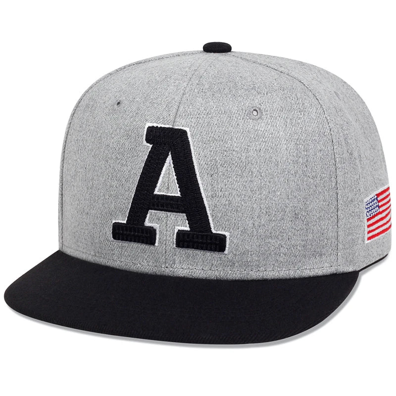 1piece Unisex Letter A Embroidered USA Flag Patch Hip-hop Hats