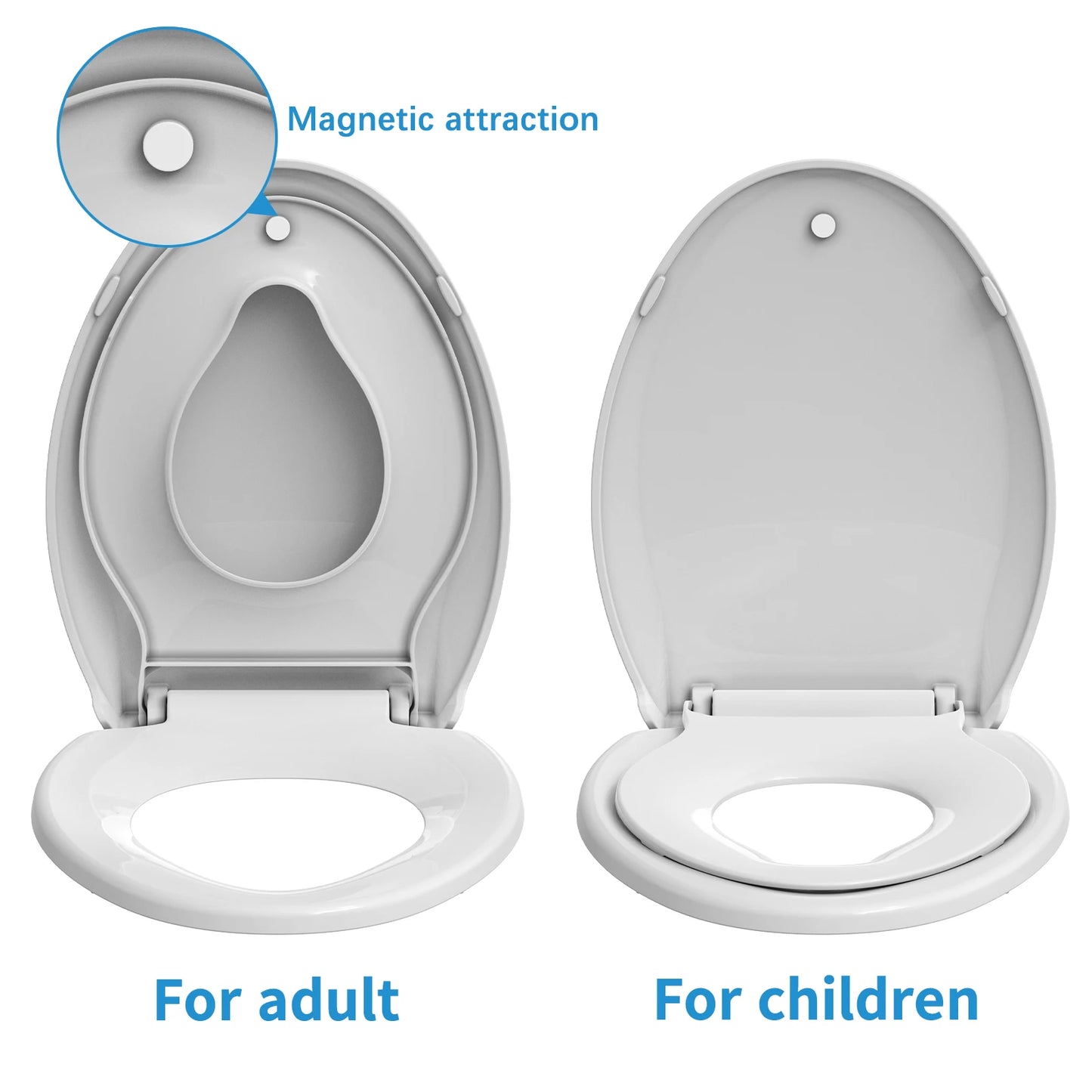 Adult Toilet Seat, Includes Potty Training Attachment