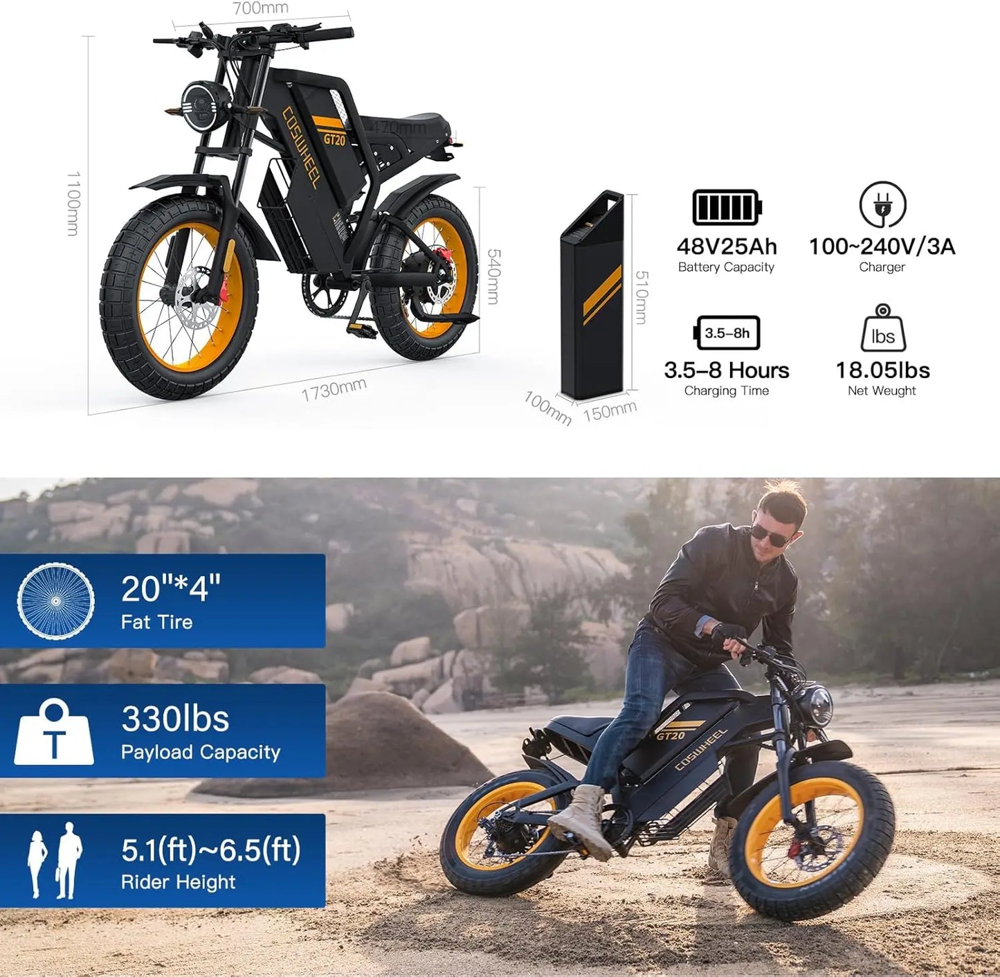 Mountain Bikes Off Road Fat Tires Motorcycle Ebike