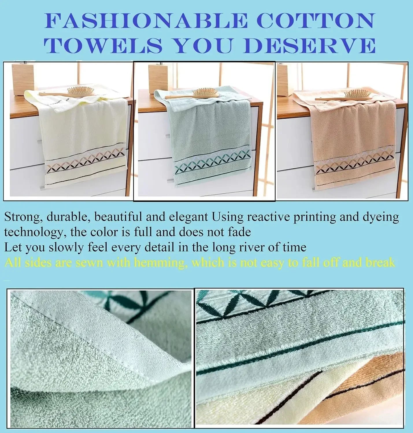 4 packs pure cotton hand towel, 100% cotton face towels