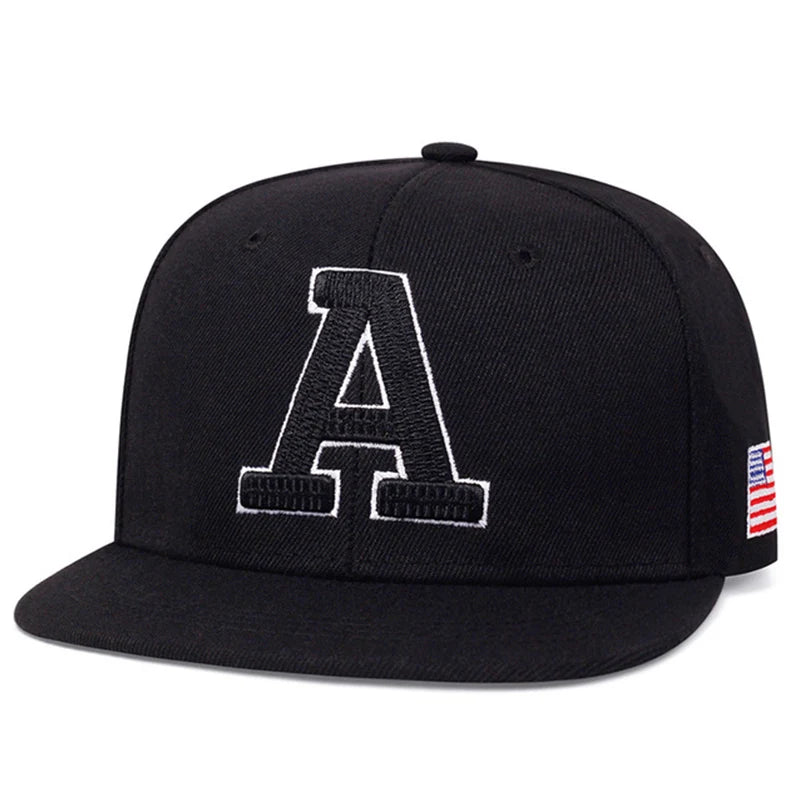 1piece Unisex Letter A Embroidered USA Flag Patch Hip-hop Hats