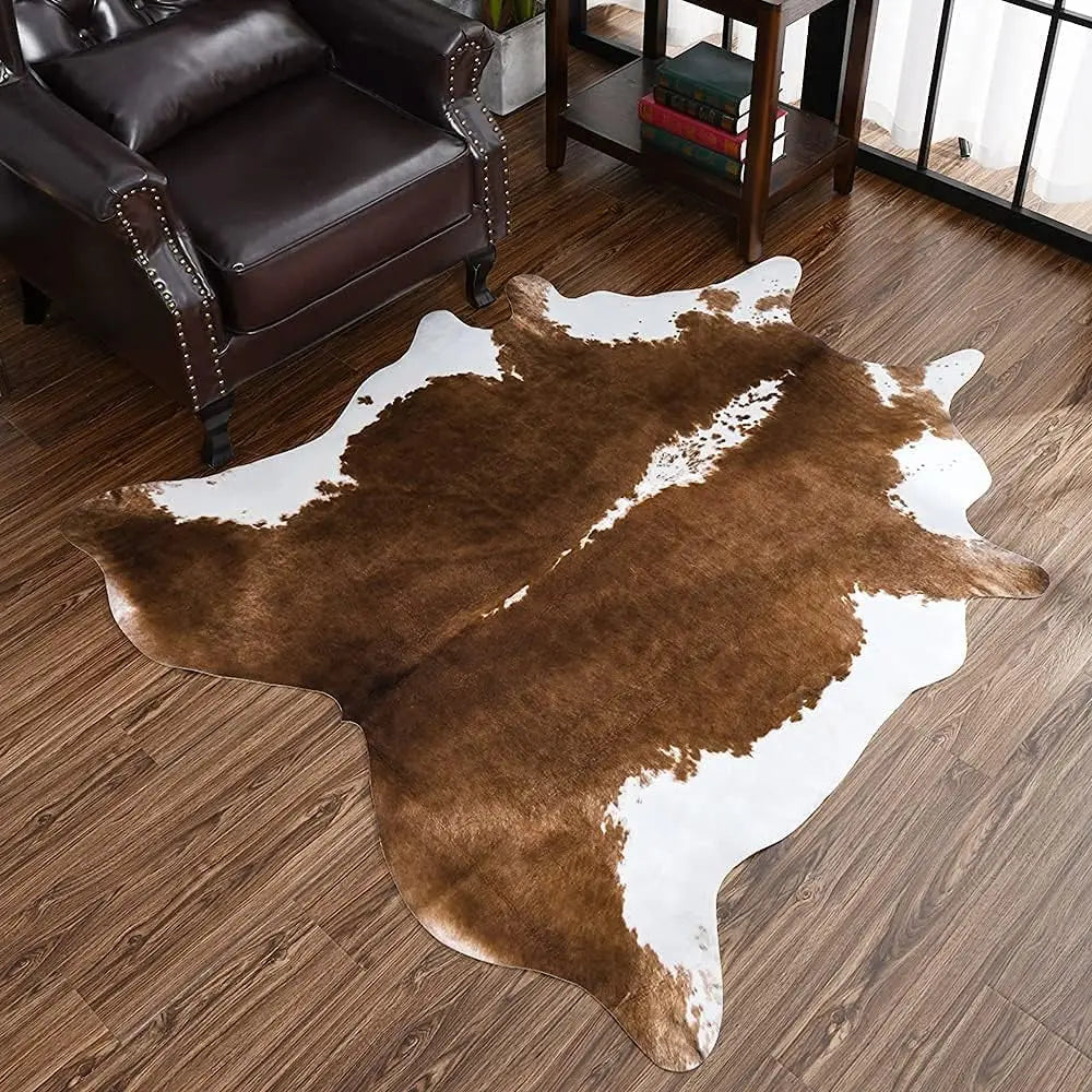 Faux Fur Animal Cow Hide Carpet, Sturdy and Large Size Cow Print Rugs, Suitable for Bedroom Living Room Western Decor, & More