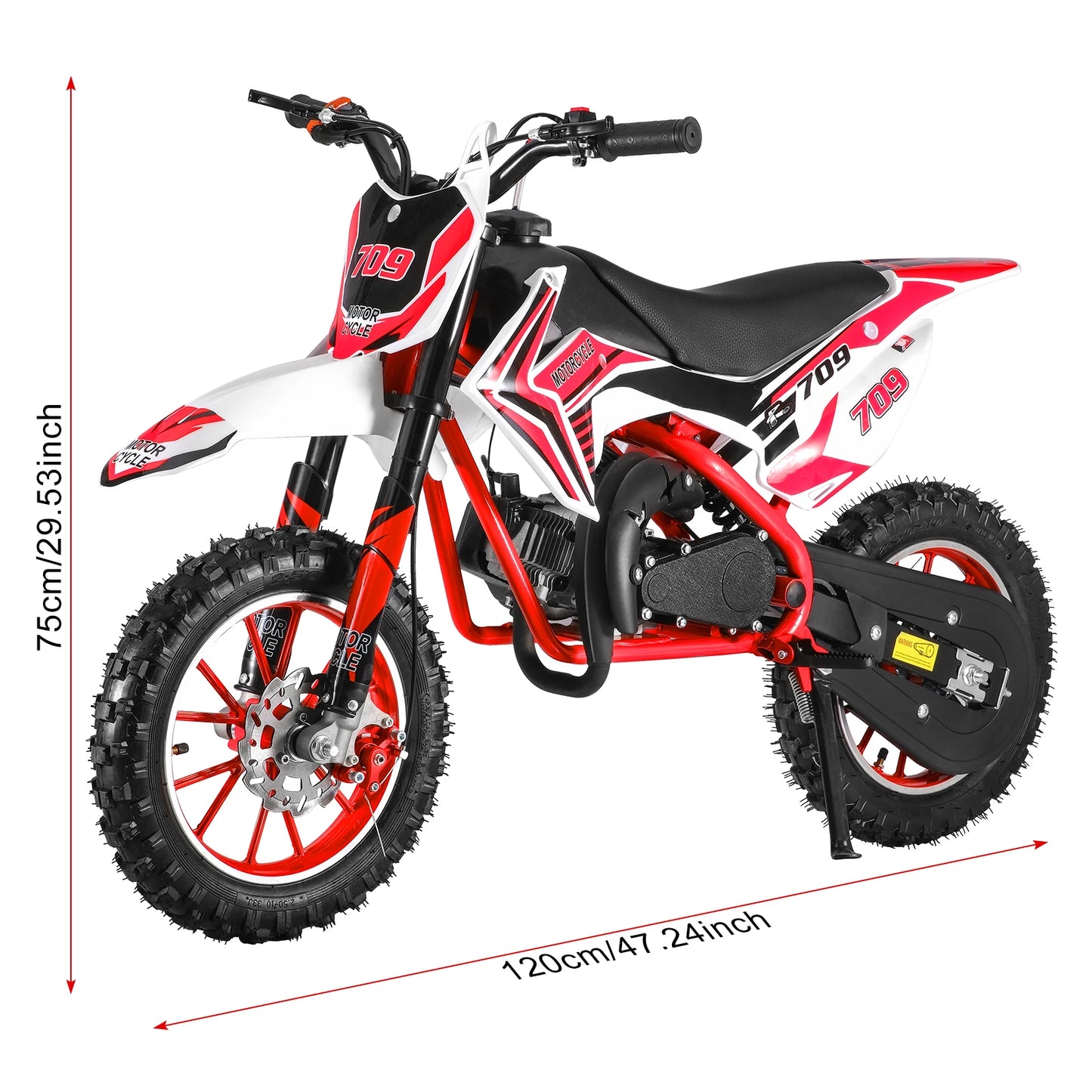 49cc 2-Stroke Kids Dirt Bike , Gas Power Motocross, Off Road Mini Motorcycle,