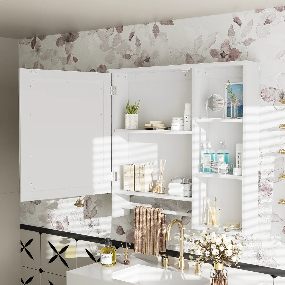 Modern Elegant Bathroom 30 Inch Vanity With Sink, Storage Cabinets, Drawers, and Adjustable Shelves
