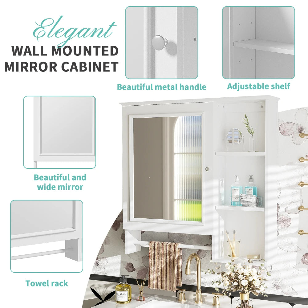 Modern Elegant Bathroom 30 Inch Vanity With Sink, Storage Cabinets, Drawers, and Adjustable Shelves