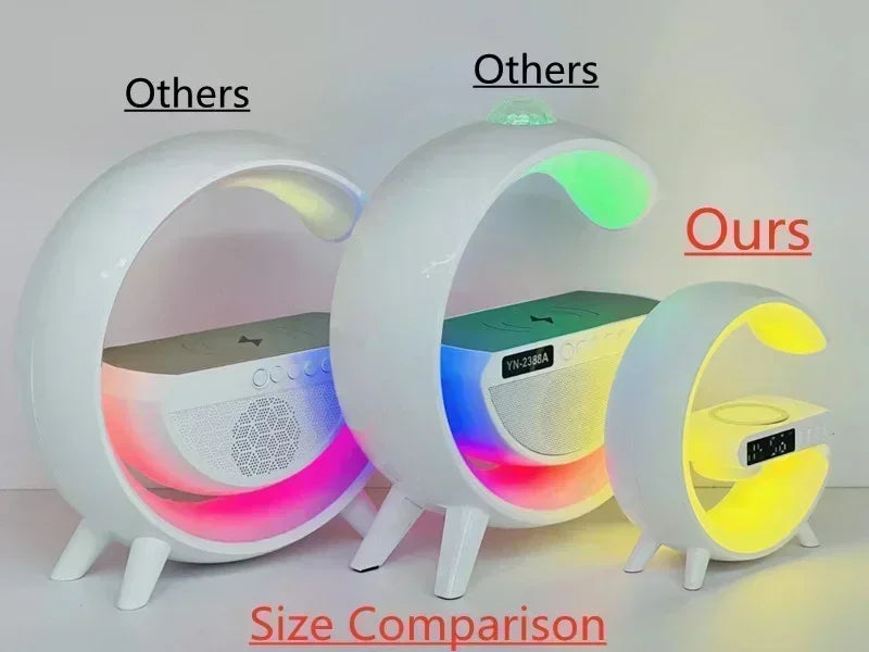 Christmas Gift 5.9" Fast Wireless Charger Desktop Stand Bluetooth Speaker TF Clock