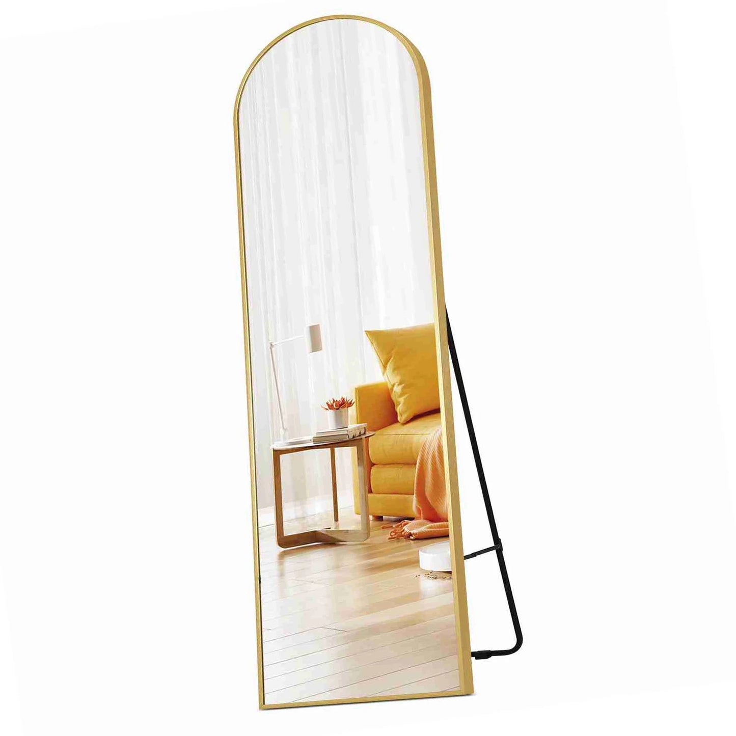 Arched Full Length Mirror 59x16in Aluminum Frame Full Body Mirror
