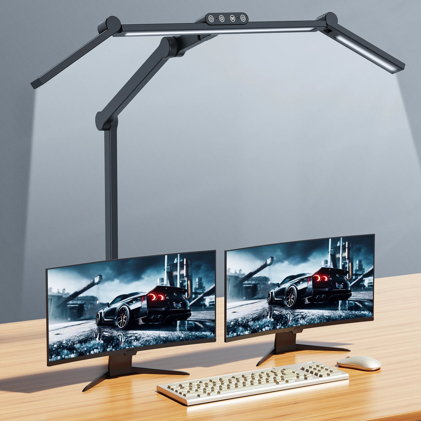 Architect Desk Lamp for Home Office with Atmosphere Lighting, 24W Ultra Bright Auto Dimming Desk Light