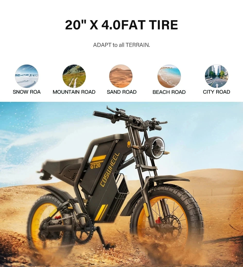 Mountain Bikes Off Road Fat Tires Motorcycle Ebike