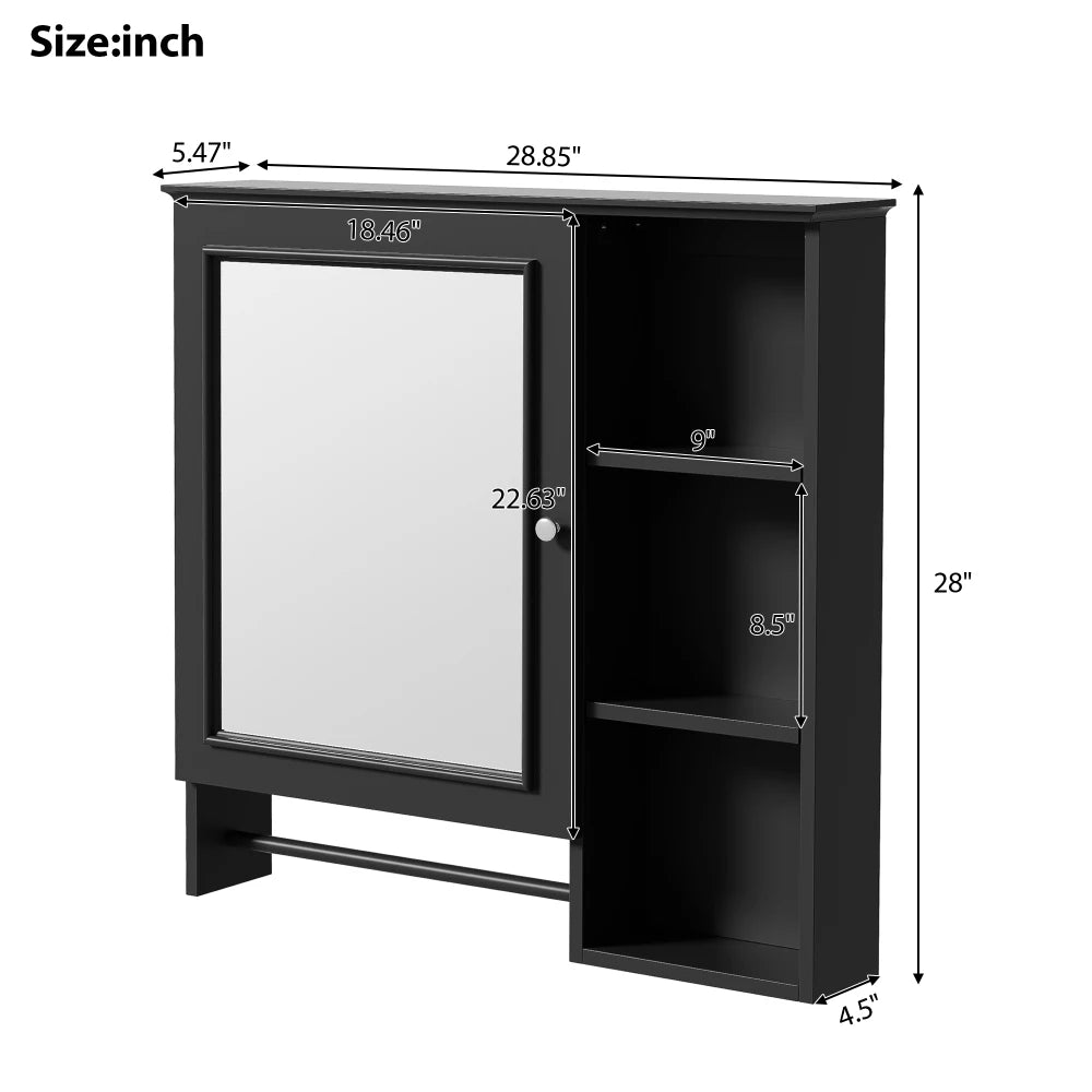 Modern Elegant Bathroom 30 Inch Vanity With Sink, Storage Cabinets, Drawers, and Adjustable Shelves