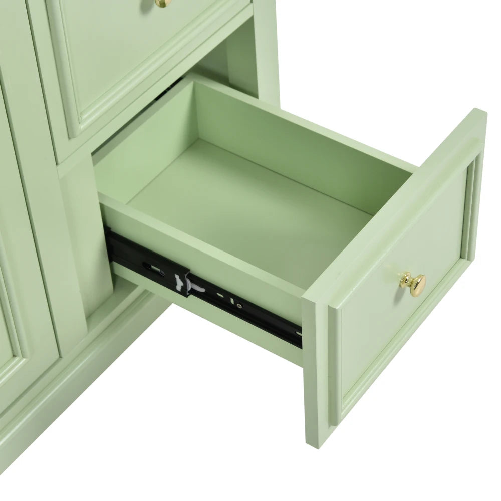 Modern Elegant Bathroom 30 Inch Vanity With Sink, Storage Cabinets, Drawers, and Adjustable Shelves