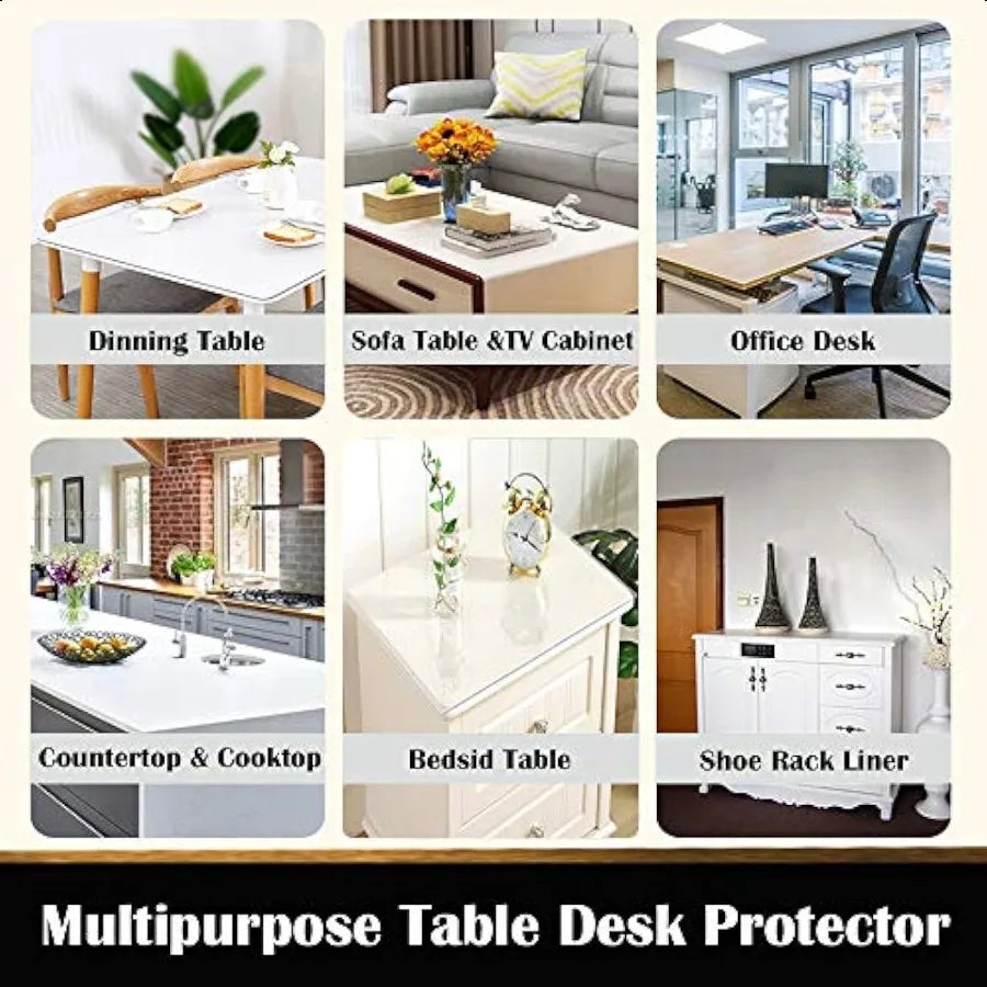 Multi Size,, Rectangle Shape, Clear PVC Table top Runner