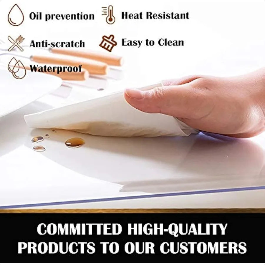 Multi Size,, Rectangle Shape, Clear PVC Table top Runner