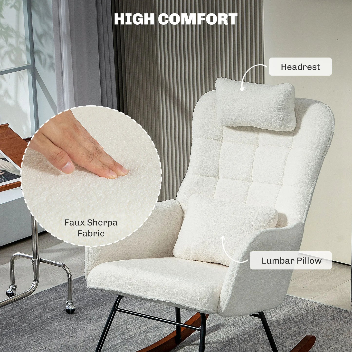 Homcom Boucle Rocking Chair